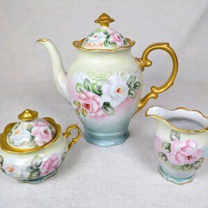 Vintage Schumann Bavaria Germany Teapot, Sugar Bowl and Creamer